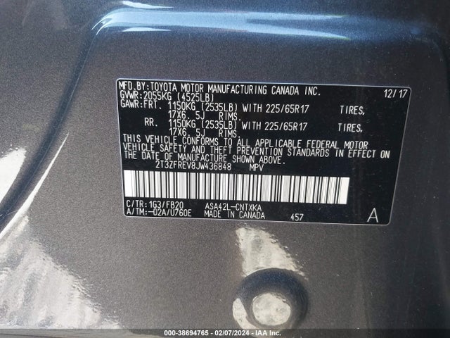 Toyota RAV4 LE 2018 2T3ZFREV8JW436848 Image 9
