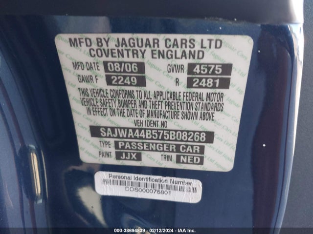 2007 JAGUAR XK SAJWA44B575B08268 Photo 8
