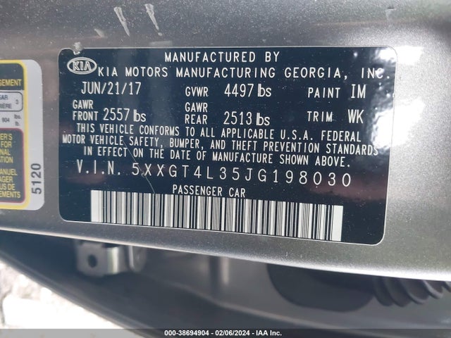 KIA Optima Lx 2018 5XXGT4L35JG198030 Image 9