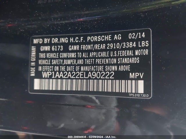 2014 PORSCHE CAYENNE WP1AA2A22ELA90222 Photo 8