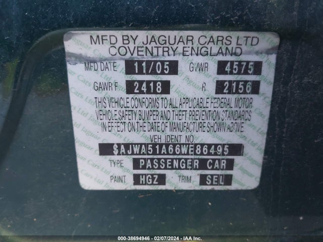 2006 JAGUAR X-TYPE SAJWA51A66WE86495 Photo 8