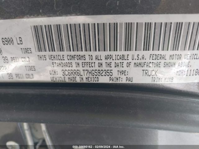 3C6RR6LT7HG592355 RAM 1500 Big Horn  4x2 5'7 Box