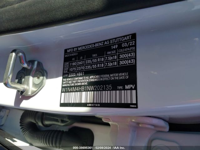 W1N4M4HB1NW202135 Mercedes-Benz Glb 250 4matic