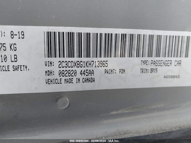 Dodge Charger Sxt Rwd 2019 2C3CDXBG1KH713965 Image 9
