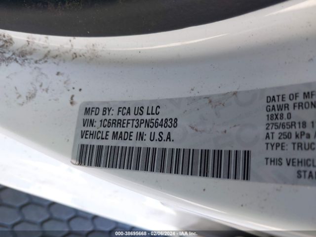 1C6RREFT3PN564838 RAM 1500 Big Horn  4x2 5'7 Box
