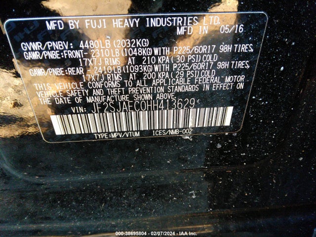 Subaru Forester 2.5i Premium 2017 JF2SJAEC0HH413629 Image 9