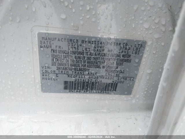Nissan SENTRA SV 2014 3N1AB7AP1EL662511 Image 9