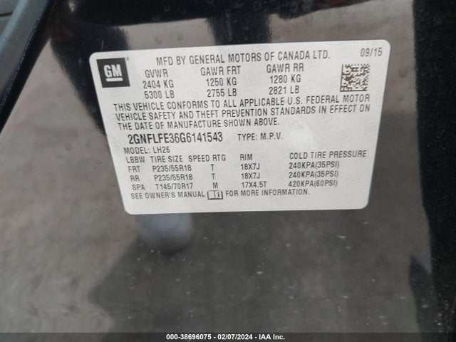 Chevrolet EQUINOX LT 2016 2GNFLFE36G6141543 Image 9
