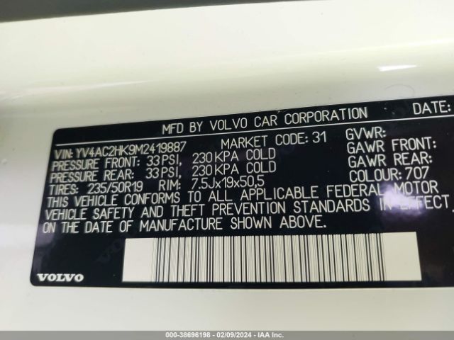 YV4AC2HK9M2419887 Volvo Xc40 T4 Momentum