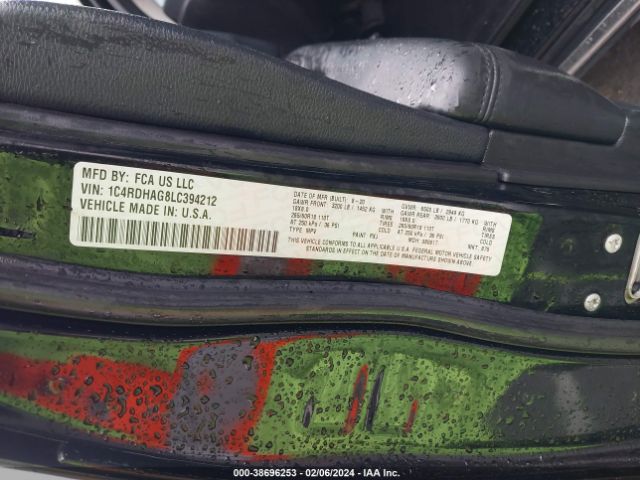 1C4RDHAG8LC394212 Dodge Durango Sxt Rwd