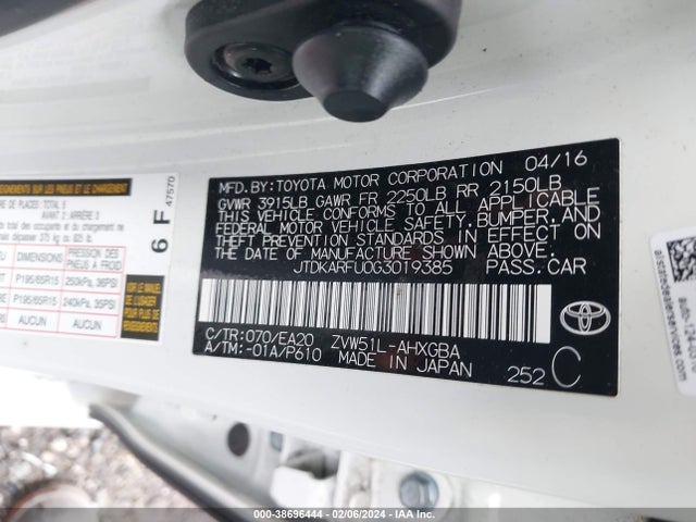 Toyota Prius Four 2016 JTDKARFU0G3019385 Image 9
