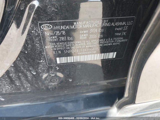 Hyundai ELANTRA SE 2019 5NPD74LF8KH441157 Image 9