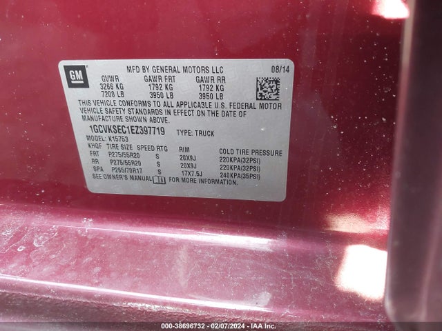 Chevrolet Silverado 1500 1lz 2014 1GCVKSEC1EZ397719 Image 9