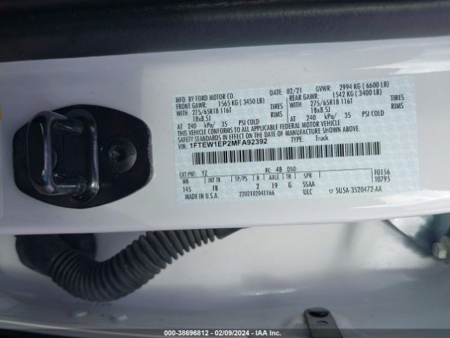 1FTEW1EP2MFA92392 Ford F-150 Xlt