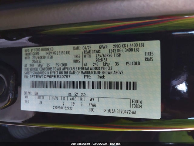 Ford F-150 Xl 2023 1FTEW1CP6PKE20797 Image 9