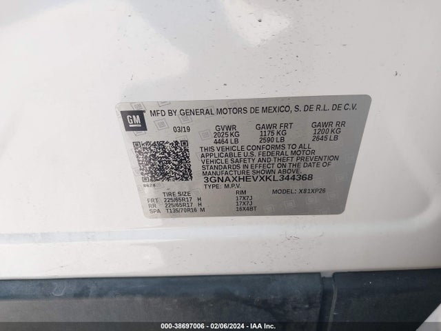 Chevrolet EQUINOX LS 2019 3GNAXHEVXKL344368 Image 9