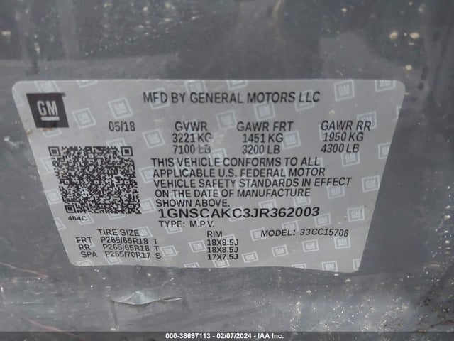 Chevrolet Tahoe Ls 2018 1GNSCAKC3JR362003 Image 9