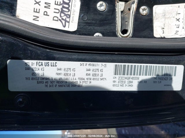 Chrysler 300 Limited 2015 2C3CCAAG8FH893596 Image 9