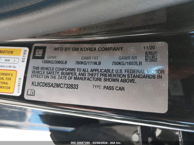 Chevrolet Spark Fwd 1lt Automatic 2021 KL8CD6SA2MC732833 Image 9