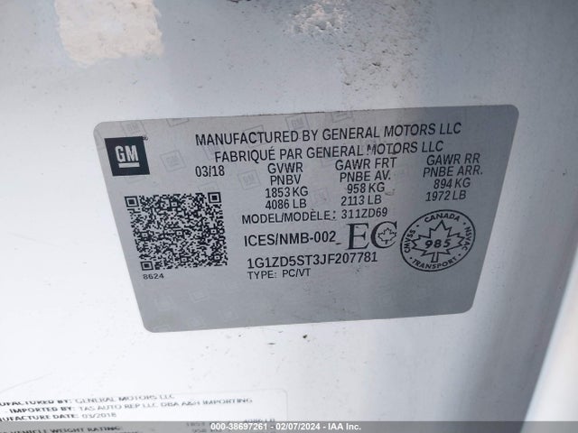 Chevrolet MALIBU LT 2018 1G1ZD5ST3JF207781 Image 9