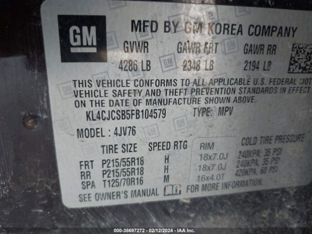 KL4CJCSB5FB104579 Buick Encore Leather