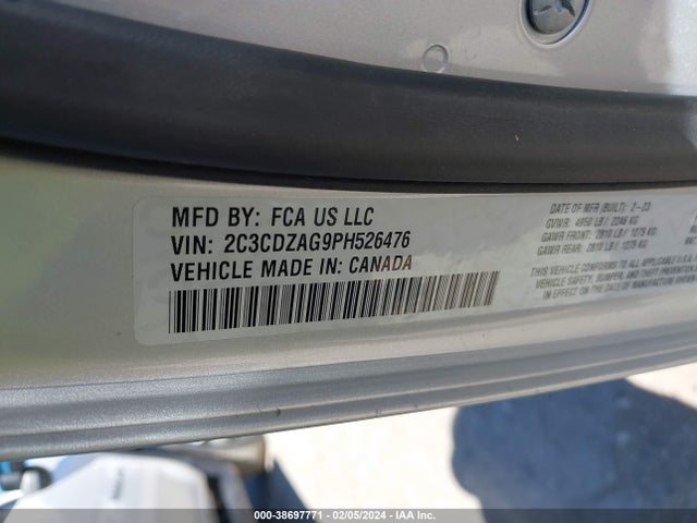 Dodge Challenger Sxt 2023 2C3CDZAG9PH526476 Image 9
