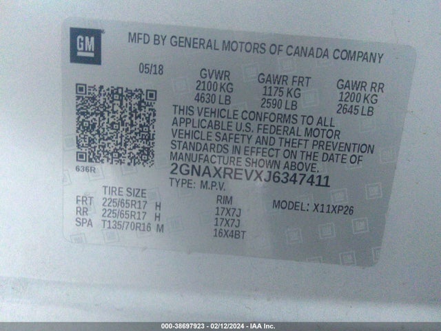 Chevrolet EQUINOX LS 2018 2GNAXREVXJ6347411 Image 9