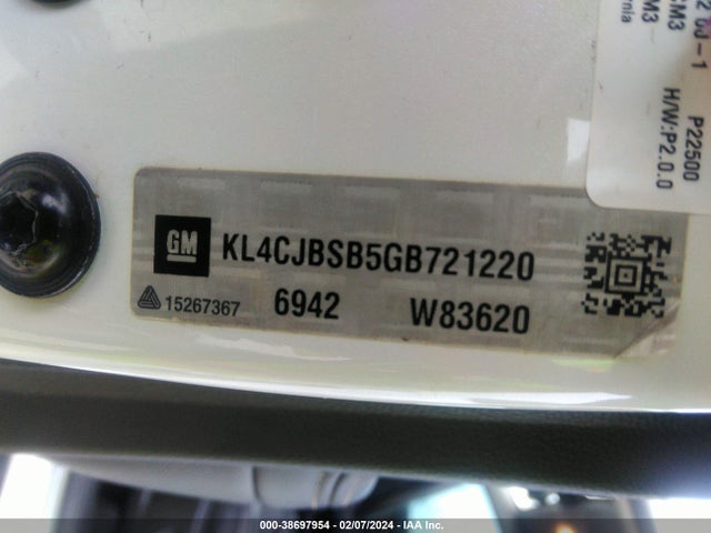 KL4CJBSB5GB721220 Buick Encore Convenience