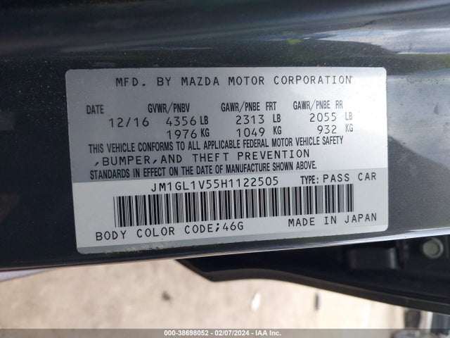 Mazda Mazda6 Touring 2017 JM1GL1V55H1122505 Image 9