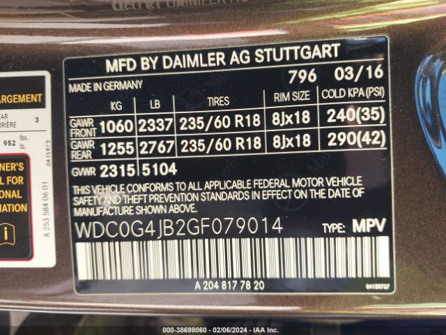 WDC0G4JB2GF079014 Mercedes-Benz GLC 300