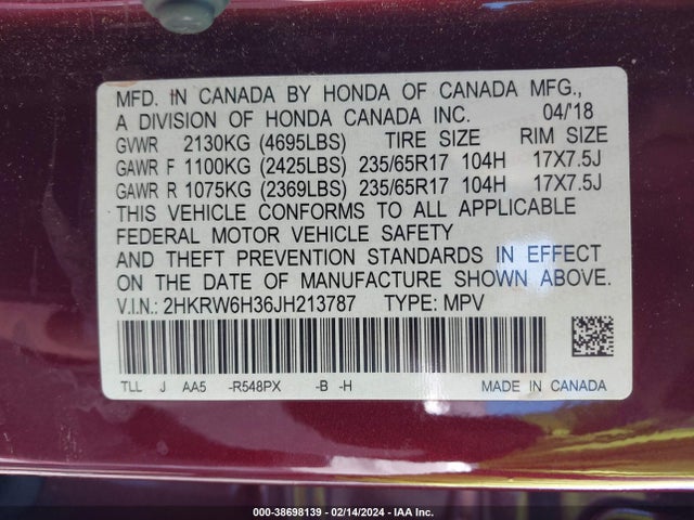 Honda CR-V LX 2018 2HKRW6H36JH213787 Image 9