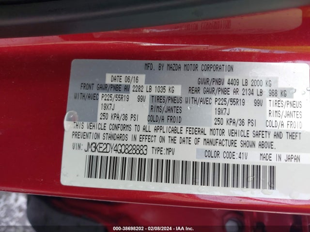 Mazda Cx-5 Grand Touring 2016 JM3KE2DY4G0828883 Image 9