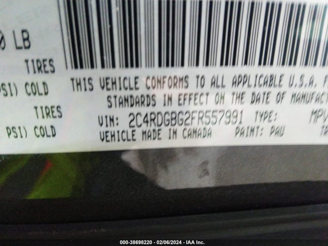 Dodge Grand Caravan Avp/se 2015 2C4RDGBG2FR557991 Image 9