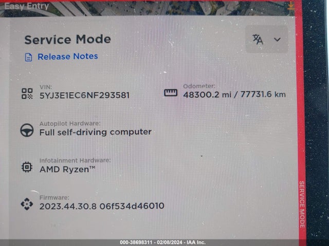 5YJ3E1EC6NF293581 Tesla Model 3 Performance Dual Motor All-wheel Drive