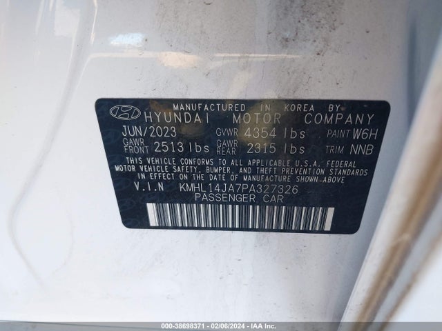 Hyundai SONATA SEL 2023 KMHL14JA7PA327326 Image 9
