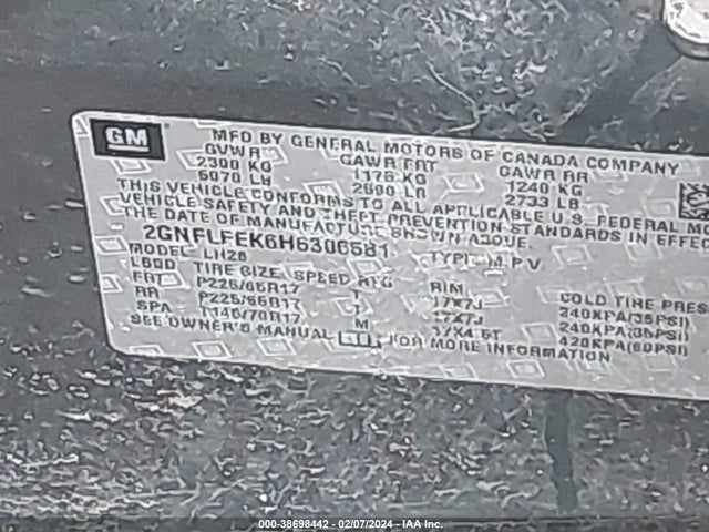 Chevrolet EQUINOX LT 2017 2GNFLFEK6H6306581 Image 9