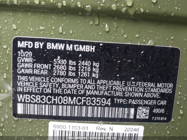WBS83CH08MCF83594 BMW M5