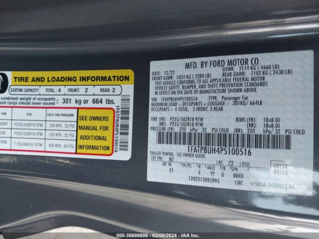 2023 FORD MUSTANG 1FATP8UH4P5100516 Photo 8