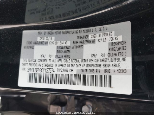 3MYDLBZV2GY137574 Scion IA