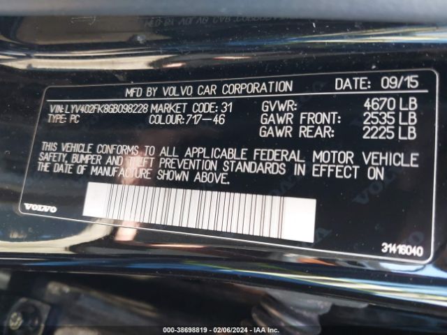 LYV402FK8GB098228 Volvo S60 Inscription T5 Drive-e Premier