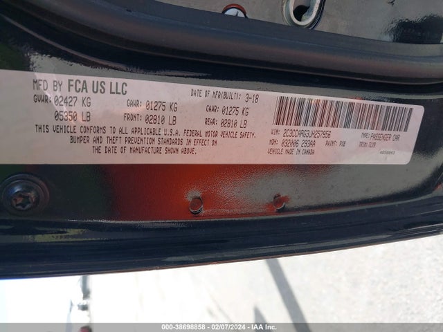 2C3CCARG3JH257956 Chrysler 300 Touring L Awd