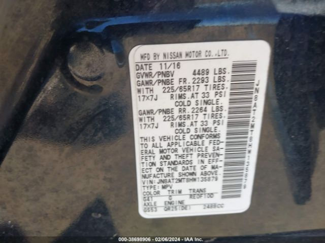 JN8AT2MT8HW135879 Nissan ROGUE SV