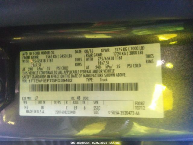 1FTEW1EF7GFD39482 Ford F-150 Xlt
