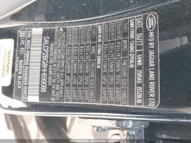 SALCP2BG8HH699088 Land Rover Discovery Sport Se