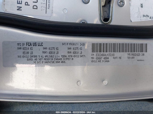 Dodge Charger Sxt Rwd 2020 2C3CDXBG4LH153103 Image 9