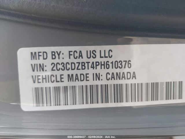 2C3CDZBT4PH610376 Dodge Challenger R/t