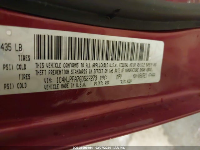 1C4NJPFA7GD527273 Jeep Patriot High Altitude Edition
