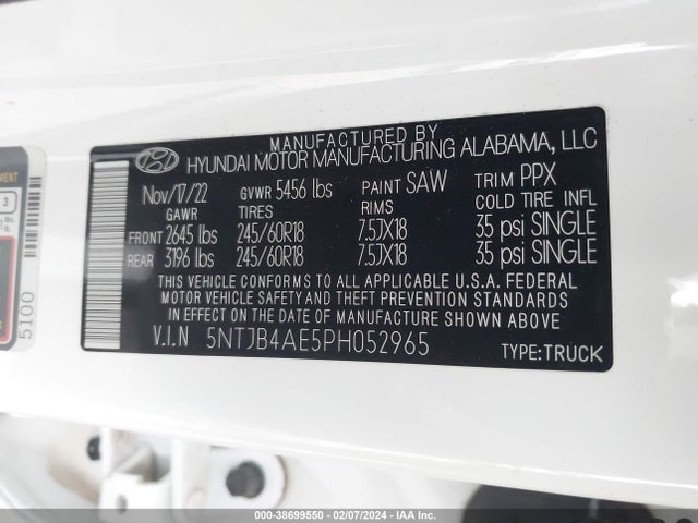 Hyundai Santa Cruz Sel 2023 5NTJB4AE5PH052965 Image 9