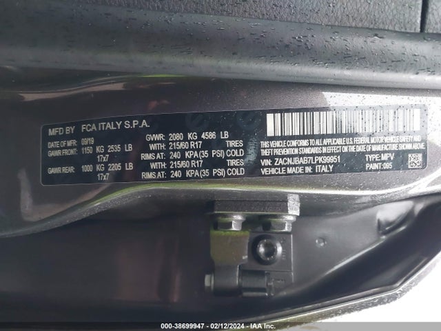 ZACNJBAB7LPK99951 Jeep Renegade Sport 4x4
