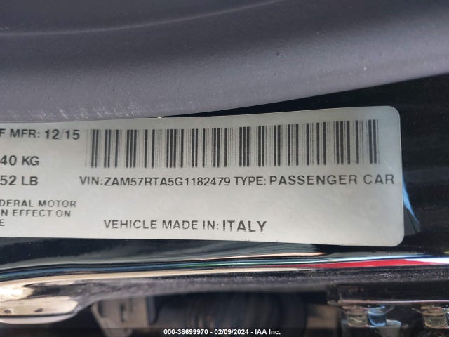 ZAM57RTA5G1182479 Maserati Ghibli S Q4
